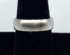 14KT White Gold Band with Diamond Accents