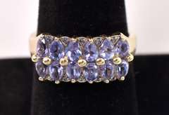 Elegant Purple Iolite Ring in 14K Yellow Gold