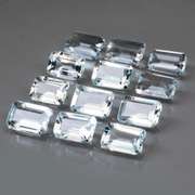Large 5ct platinum blue emerald cut Aquamarine set