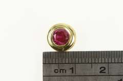 14K Yellow Gold 0.60 Ct Natural Ruby Solitaire Bezel Slide Pendant