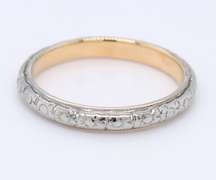 Antique 18kt White Gold Band