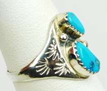 Vintage Sterling Turquoise Ring, Size 8