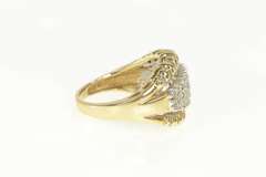 10K Yellow Gold 0.65 Ctw Diamond Encrusted Graduated Band Ring