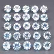 Matched! 25 piece 5.17ct full fire baby blue Topaz set