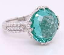 925 Sterling Silver Judith Ripka Green Stone Ring