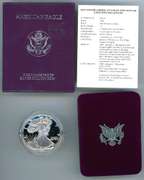 1986 Proof Silver Eagle with Box and Certificate