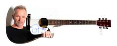 Sting Police Autographed 1/1 Custom Graphics Photo Guitar ACOA