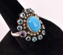 Multi-gem Sterling Silver Ring