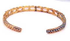 Vintage 925 Sterling Silver Cubic Zirconia Cuff Bangle