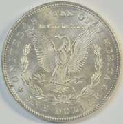 Creamy-white Choice BU 1878-P 7TF Morgan Silver Dollar.