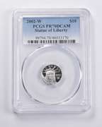 PR70 DCAM 2002-W $10 American Platinum Eagle Statue Of Liberty PCGS