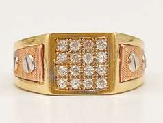 14kt Solid Yellow Gold Men's Designer Style Ring