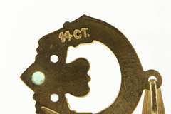 14K Yellow Gold Emerald Claddagh Celtic Traditional Loyalty Pendant