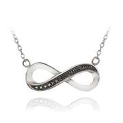 Black Diamond Accent Infinity Necklace in Sterling Silver