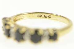 10K Yellow Gold Sapphire Diamond Stackable Wedding Band Ring