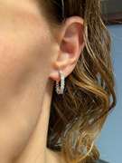 Rare Carré cut Diamond Hoop Earrings made in 18k White Gold
