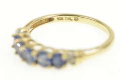 10K Yellow Gold 1.27 Ctw Natural Sapphire Diamond Wedding Ring