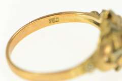 18K Yellow Gold Victorian 3.5mm Floral Engagement Setting Ring