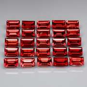 Nice 8.16ct baguette cut cherry red Garnet set