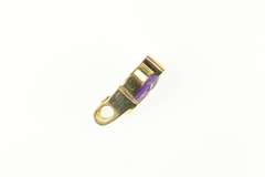 14K Yellow Gold Oval Amethyst Faceted Statement Pendant