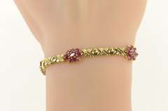 14K Yellow Gold 5.00 Ctw Natural Ruby XO Hugs Kisses Bracelet