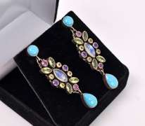 Multi-gem Sterling Earrings