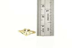 10K Yellow Gold Heart Ridged Pleated Love Symbol Ring