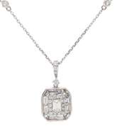 New 1.11ctw Mixed Diamond Pendant Necklace in 14K White Gold