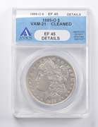 EF45 Details 1889-O Morgan Silver Dollar VAM-21 Cleaned ANACS