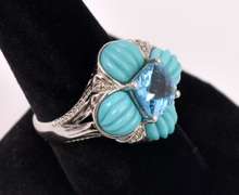 Blue Topaz Set In Sterling