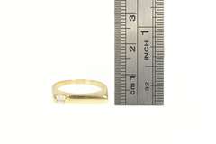 14K Yellow Gold Squared Solitaire Geometric Stackable CZ Band Ring
