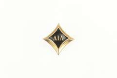 10K Yellow Gold Alpha Iota Lambda Black Enamel Lapel Frat. Pin/Brooch