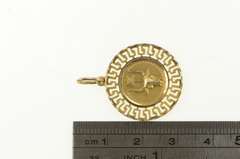 14K Yellow Gold Greek Isle of Crete KPHTH Minotaur Round Charm/Pendant