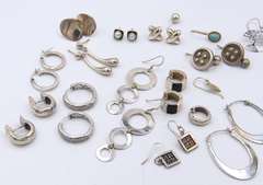 Group Lot of Vintage 925 Sterling Silver Earrings