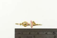 10K Yellow Gold Enamel Pink Ballerina Dancer Ballet Charm/Pendant