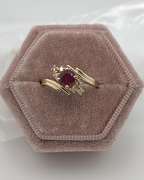 14kt Solid Yellow Gold, Ruby, & Diamond Ring