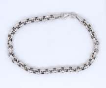 Strong White Gold Rolo Link Bracelet