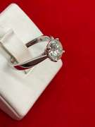 CERTIFIED 14K WHITE GOLD DIAMOND SOLITAIRE  RING WITH 1.60 CARAT LAB GROWN DIAMOND