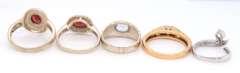 Group Lot of 5 Vintage 925 Sterling Silver Gemstone Rings