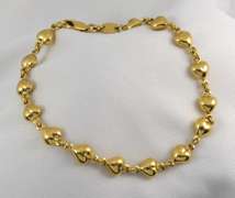 Sweet Italian Made 18k Heart Link Bracelet