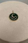Gold Celestial charm with Diamonds And Malachite