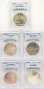 5 one silver dollar certified