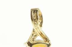 10K Yellow Gold Heart Peach Mystic Topaz Diamond Statement Pendant
