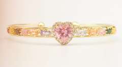 18kt Gold Plated Sterling Silver Gemstone Bangle Bracelet