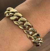 Large 14kt Solid Yellow Gold Miami Cuban Link Bracelet- 88.0 Grams!