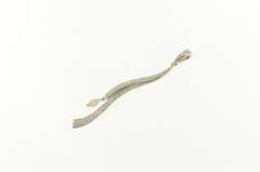 14K White Gold 0.92 Ctw Diamond Curvy Wave Drop Pendant