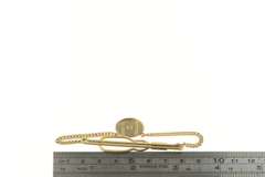 Gold Filled S Pinstripe Monogram Dangle Chain Charm Tie Bar
