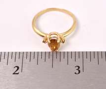 Tasteful Golden Topaz and Yellow Diamond Ring in 14k Yellow Gold