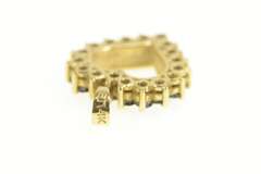 14K Yellow Gold Heart Sapphire Halo Love Symbol Classic Pendant