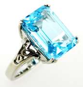 Sterling Ring with Large Blue Topaz, Size7